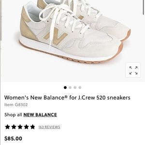 J Crew New Balance white and gold size 8